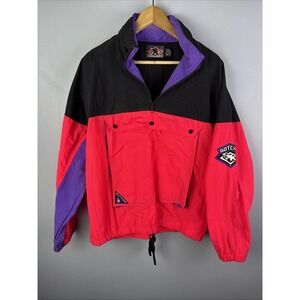 Vintage Gotcha 1/4 Zip Hot Pink 80s Size Small Color Black Skater Surf Beach